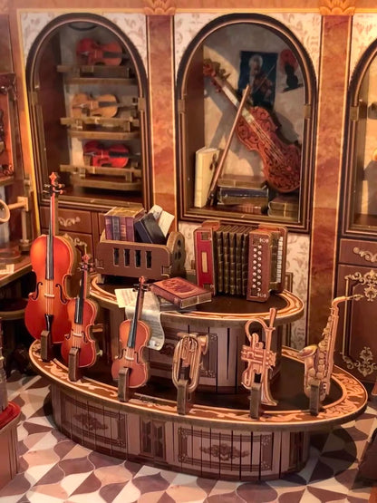 Elegant Classical Instrument Store Diorama
