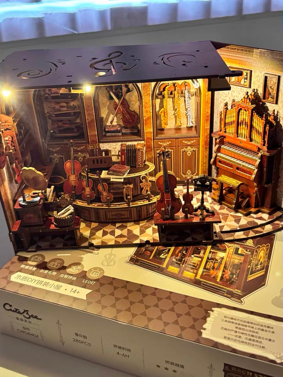 Elegant Classical Instrument Store Diorama