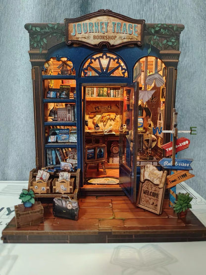 Journey Trace Bookshop – Travel Bookstore Miniature Room Kit
