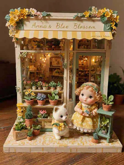 Anna’s Blue Blossom – Flower Shop Miniature Room Kit
